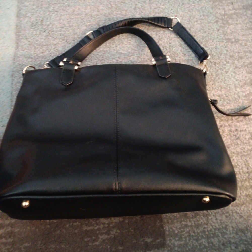INC International Concepts Black Shoulder Bag with Structured Design